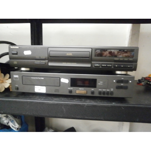 49 - Lot inc Technics compact disc player SL-PG3704 and NAD compact disc player 5220