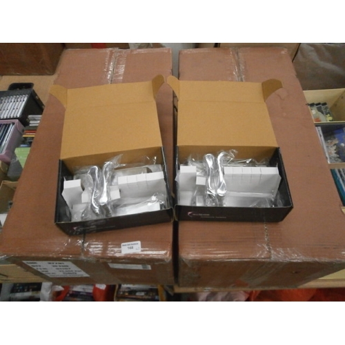 168 - Two boxes of new door handles