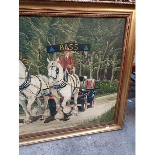 213 - Large gilt framed oil on canvas painting by local artist W Hobson