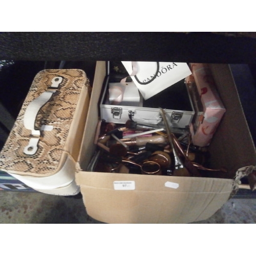 97 - Lot inc makeup and makeup brushes, etc
