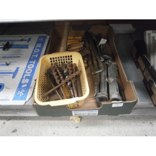 18 - Box inc chisels, drill bits, spanners, etc