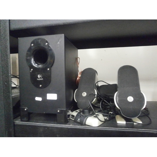 73 - Lot inc Logitech Subwoofer and speakers