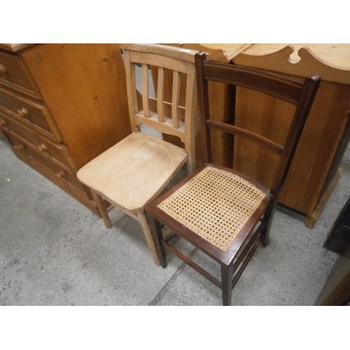 654 - A vintage Chapel chair and a small bedroom chair