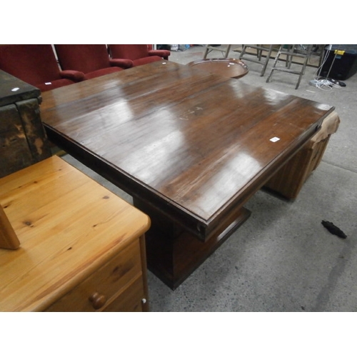 656 - A large square mahogany pedestal table