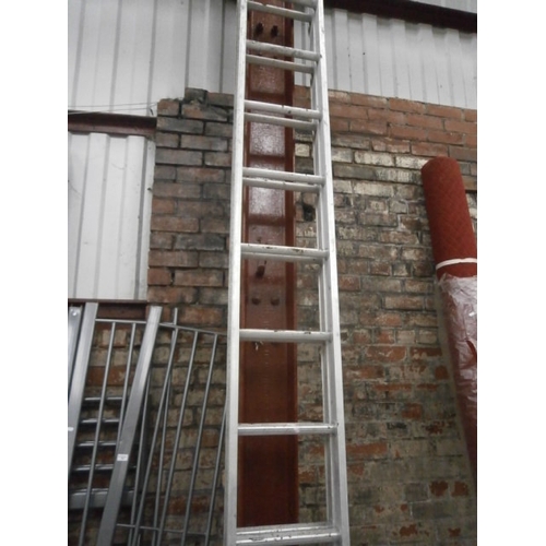 663 - A set of double extending aluminium ladders