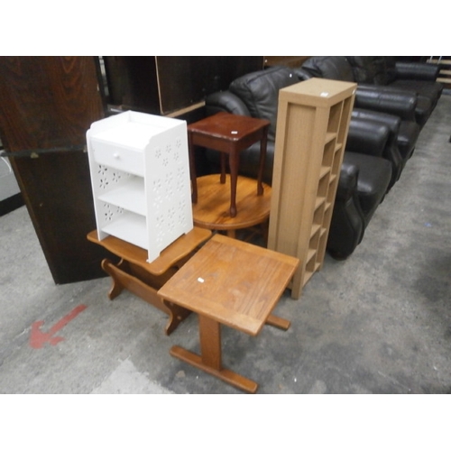 696 - 6 x items including small tables stool etc