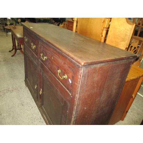 659 - A large Georgian 2 drawer sideboard on double cupboard