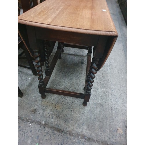 617 - Oak Barley twist gate leg table