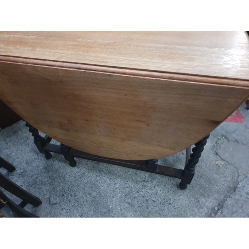 617 - Oak Barley twist gate leg table