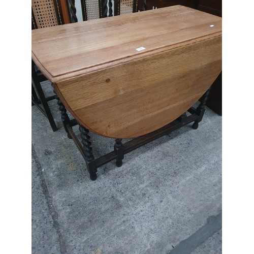 617 - Oak Barley twist gate leg table