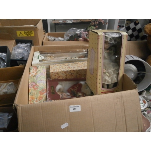 258 - Box of assorted porcelain dolls