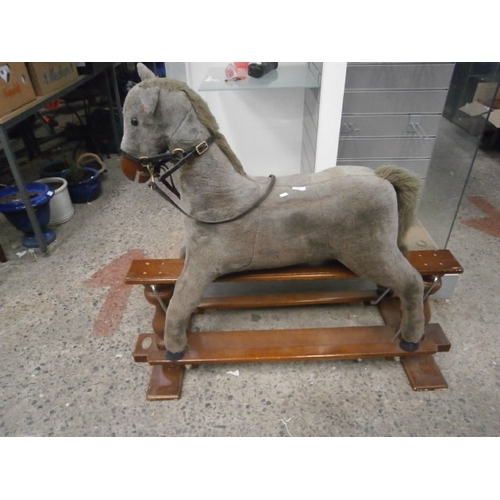 424 - Vintage fabric rocking horse