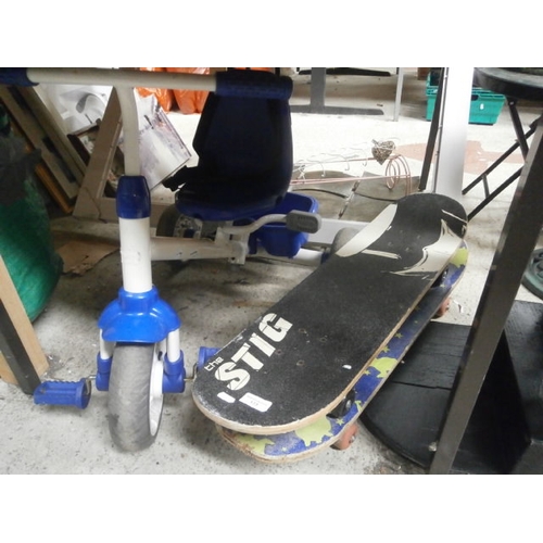 123 - Two skateboards and trike