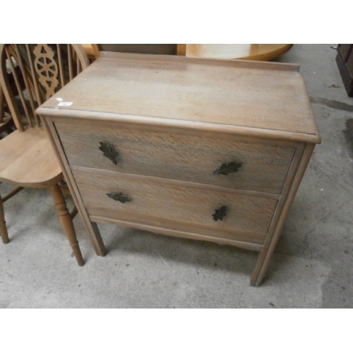 708 - A limed vintage 2 drawer chest