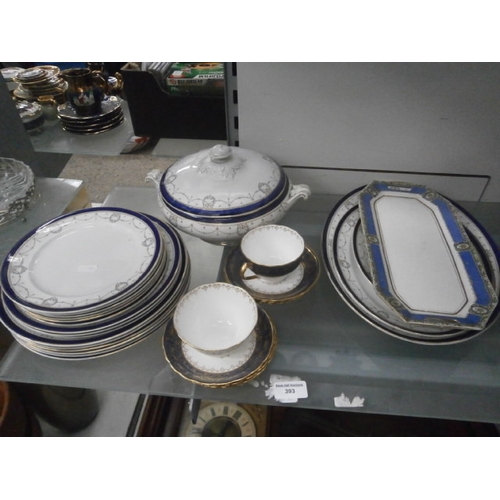 393 - Collection of decorative blue & white pottery