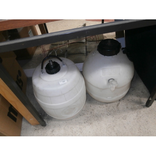 106 - Two plastic brewing barrels