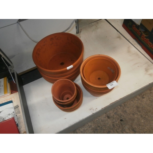 399 - Collection of terracotta plant pots