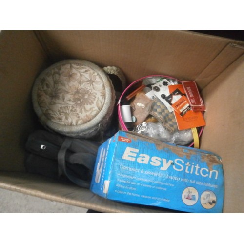 13 - Box of sewing and knitting accessories