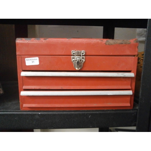 31 - Small metal tool chest