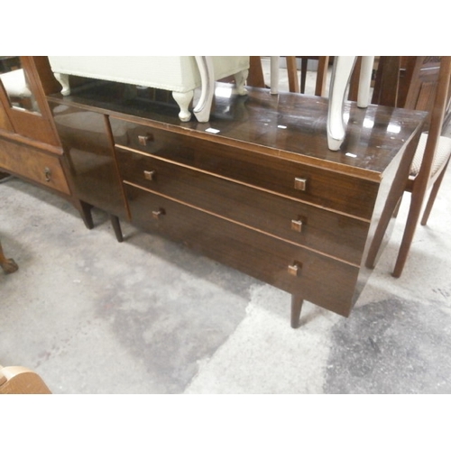 693 - A vintage 3 drawer gloss finished sideboard