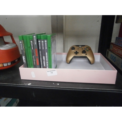 73 - Assorted xbox one games and controller