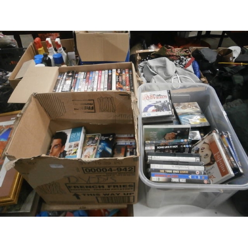 117 - Three boxes of assorted DVDs