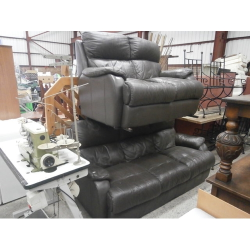 2 x padded leather settees