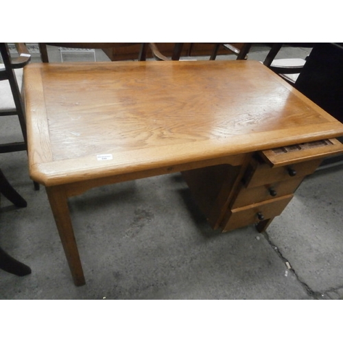 649 - A small vintage wooden 3 drawer desk