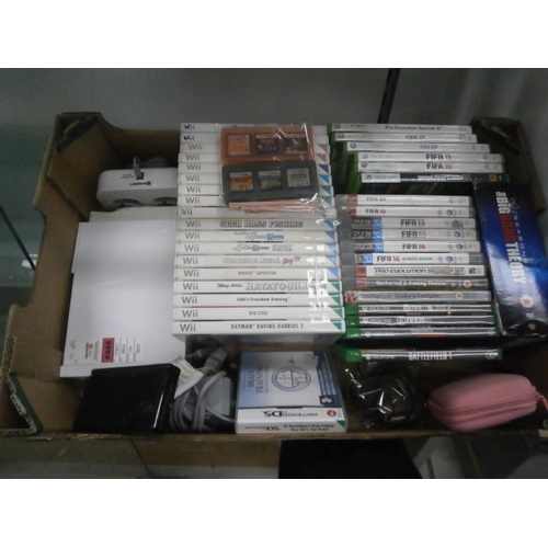 323 - Box inc Assorted console games, Nintendo Wii, Smart watch, etc