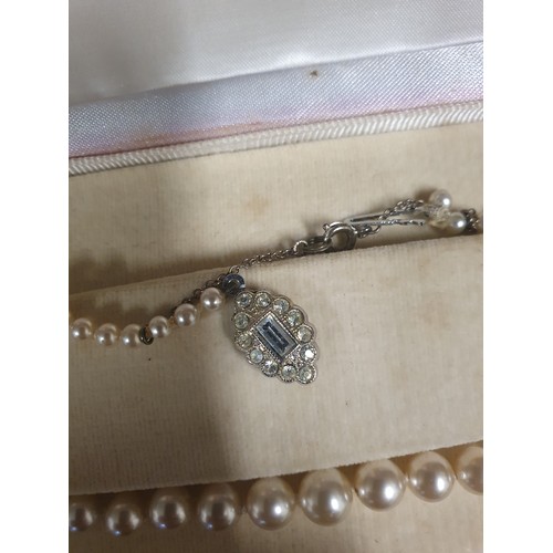 65 - SILVER & PEARL NECKLACE
