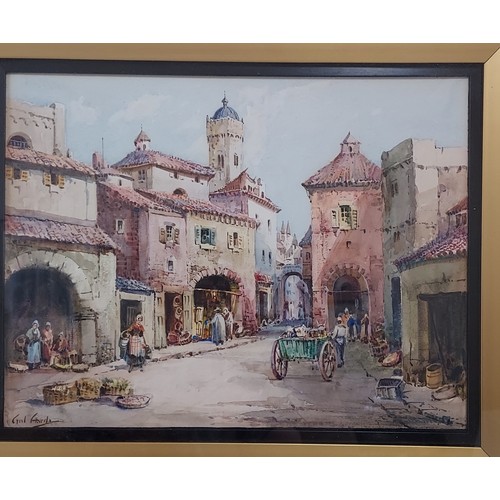 88 - Cyril Hardy A Street in Italy watercolour original 

possibly by  Noel Harry Leaver