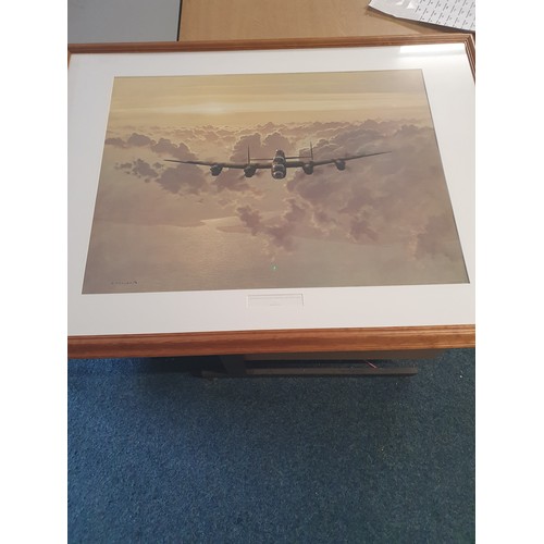 92 - Large outbound Lancaster crossing the east coast print by Gerald Coulson 42x32 inch