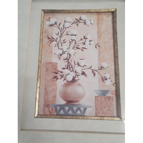 93 - 2 gilt framed floral prints