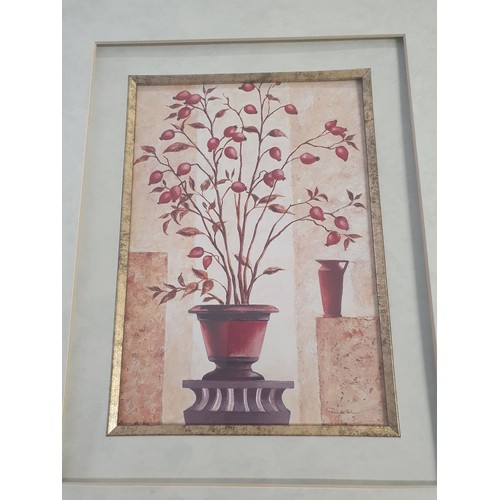93 - 2 gilt framed floral prints