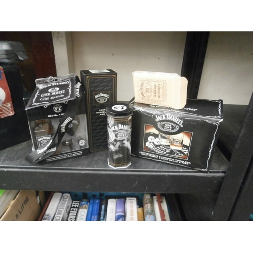 28 - Box of Jack Daniels merch inc Whiskey set, cards, pen, etc