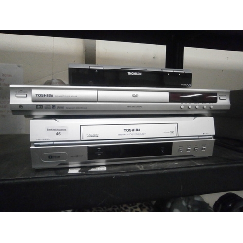 46 - Lot inc Toshiba DVD player and video recorder with Thomson digital box