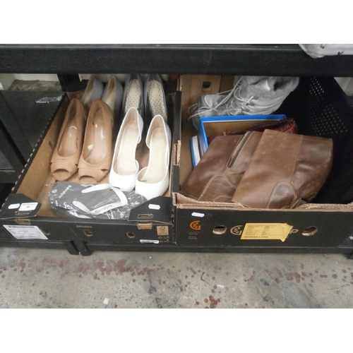 68 - Two boxes of assorted footwear