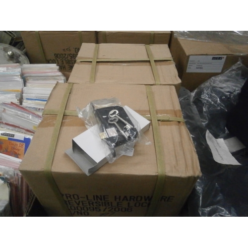 96 - Two boxes of new reversible door locks