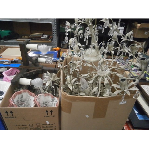 99 - Two boxes of assorted light fittings