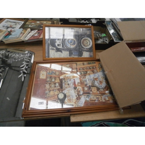 222 - Two framed jigsaw puzzles