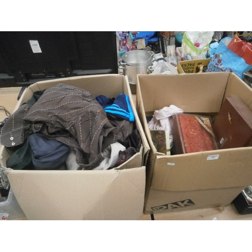 237 - Two boxes inc clothing, books, etc