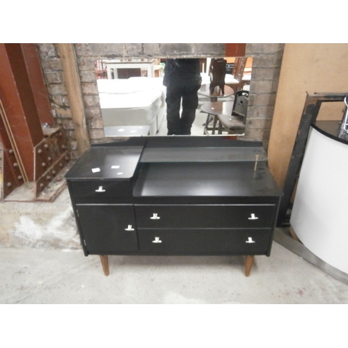 680 - A black retro 3 drawer dressing chest