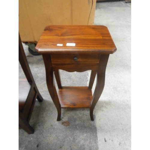 687 - A small ANCIENT MARINER 2 tier hardwood lamp table with drawer