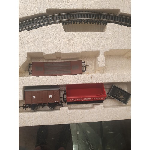 225 - Hornby Railways Flying Scotsman train set box with some contents see extra pics