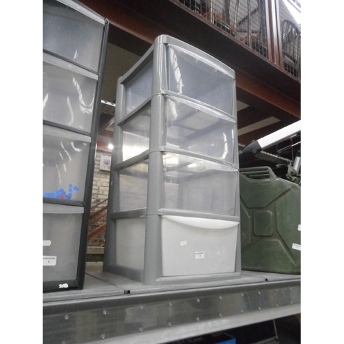 2 - Four drawer plastic storage unit