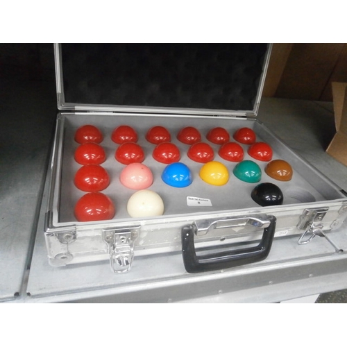 8 - Set of snooker balls, one red missing