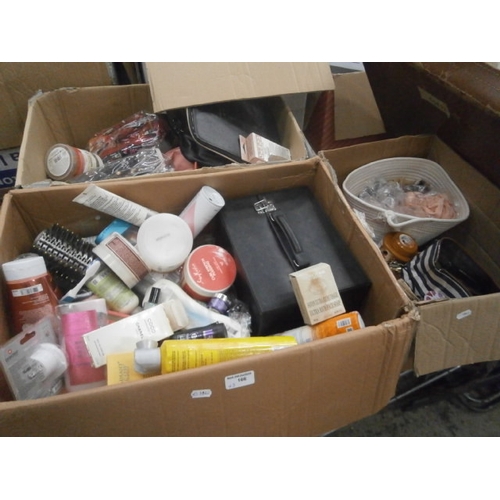166 - Three boxes inc cosmetics, makeup, etc
