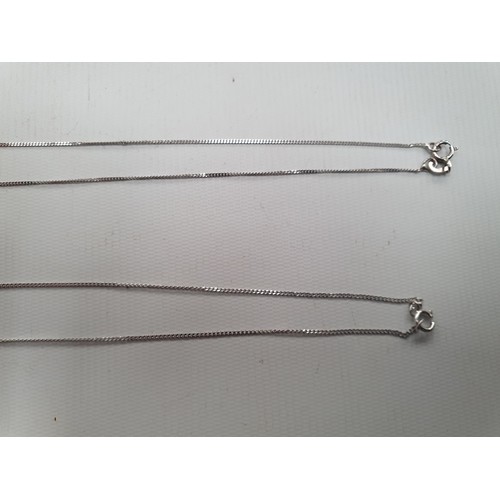 240A - Two 9ct white gold necklaces, weight 1.7 grams