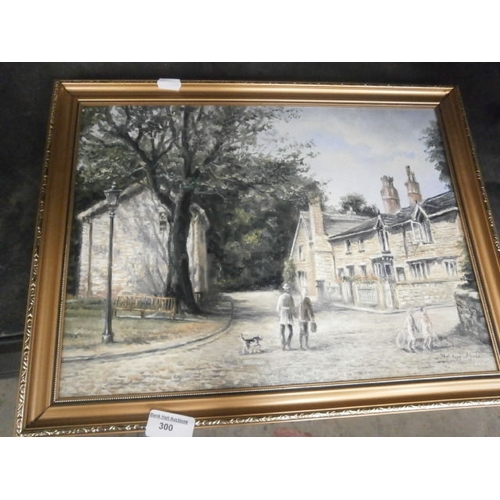 300 - Oil on board, Firwood Fold Bolton, Signed E Holden