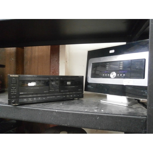 26 - Lot inc Technics stereo cassette deck and Philips wireless music system